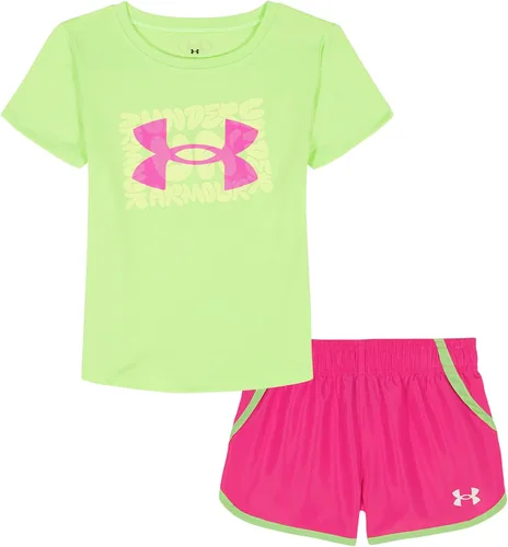 Vista 13 de Under Armour Conjunto de camiseta y pantalones cortos de manga corta de 2 piezas para niña Soft Fabric for Everyday Comfort, Breathable, Lightweight