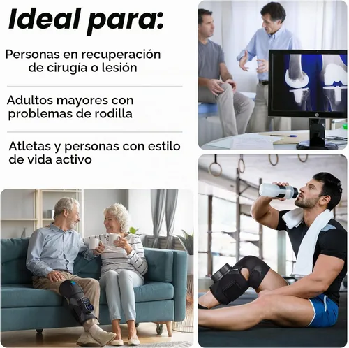 Vista 9 de REATHLETE Masajeador de rodilla Xpress para aliviar el dolor Masajeador de piernas con calor y compresión