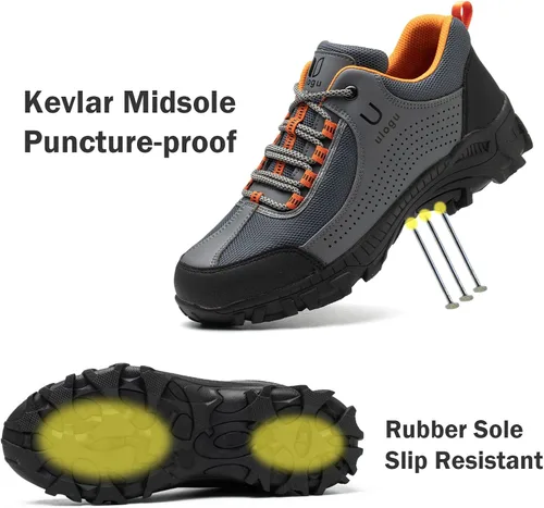 Vista 3 de ulogu Steel Toe Tennis Shoes for Men Women Lightweight Breathable Durable Work Shoes Comfortable Composite Safety Footwear Industrial Construction