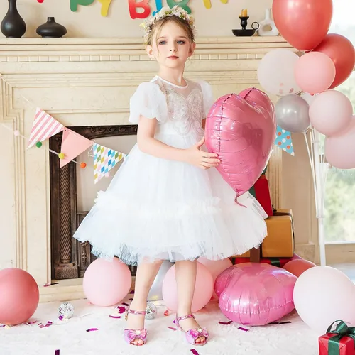 Vista 3 de Osinnme - Sandalias de boda para niña pequeña y grande