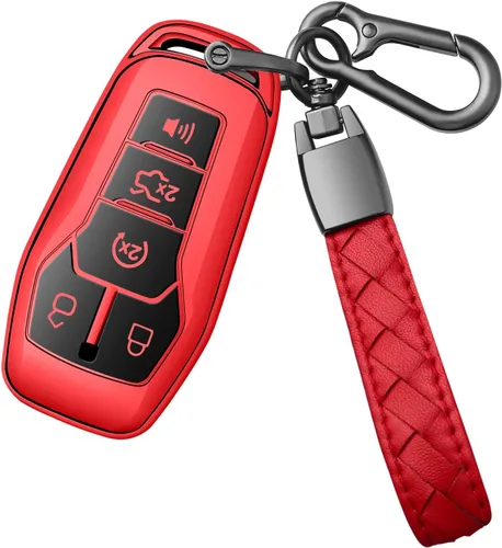 Vista 9 de Funda para Llave Ford con Llavero de TPU Suave Premium, Carcasa de Llave de Protección Completa Compatible con Ford Fusion 2013-2016, Ford Mustang