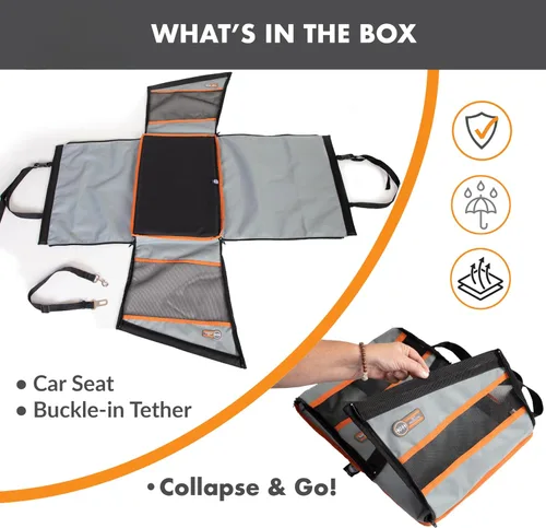 Vista 8 de K&H Buckle N Go - Asiento de automóvil para perros pequeños, tela impermeable, laterales de malla transpirable, correa de cinturón de seguridad