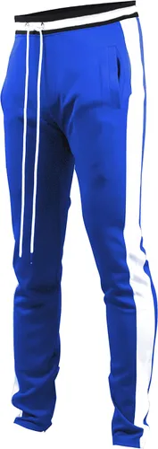 Vista 20 de SCREENSHOT-Track Pants S41700 Mens Premium Slim Athletic Fitness Lifestyle Workout Bottoms - Classic Fit S41700 Bk/Pu
