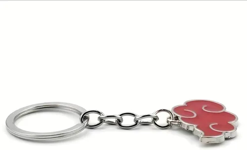 Vista 6 de BC Bella Colour Collar de anime, collar con colgante en forma de nube roja y llavero a juego, regalo para amantes del anime y fanáticos del anime