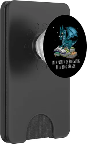 Vista 7 de In A World Full Of Bookworms Be A Book Dragon PopSockets Grip y soporte para teléfonos y tabletas