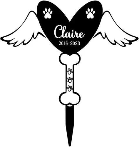 Vista 8 de Marcadores de tumbas para mascotas, marcadores conmemorativos para mascotas, placas de lápidas de metal para jardín, regalos personalizados