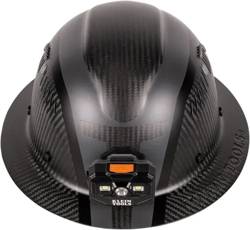 Vista 5 de Klein Tools 60514 Casco duro, ala completa de fibra de carbono serie K12, linterna frontal recargable, ventilada, clase C, tipo 1, Spartan