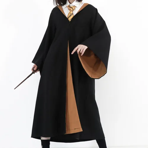 Vista 3 de Batas de mago, capa de mago, uniforme escolar, Halloween, Navidad, carnaval, cosplay, disfraz para adultos y adolescentes, capa con capucha