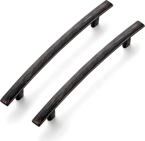 Vista 10 de Ravinte 1 paquete Tiradores curvados de gabinete de 7-1/4 pulgadas color negro mate para cajones de cocina, manijas de arco de gabinete de 7.25