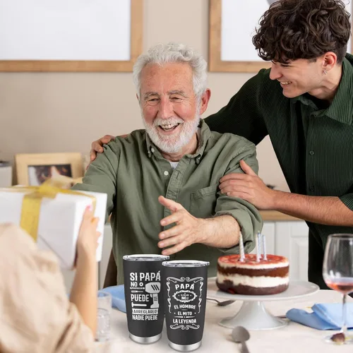 Vista 5 de Regalos para papá, regalos para papá en español, regalos de Navidad para papá mexicano, El Mejor Papa Del, regalos para papá español, vaso de 20