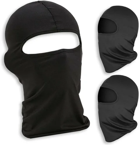 Vista 2 de Paquete de 3 pasamontañas con un agujero, máscara de esquí de verano, para refrescar el sudor, protector UV, gorra de cara completa, bufanda