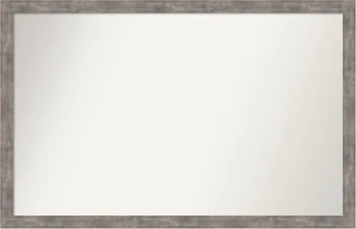 Vista 188 de Amanti Art Silver Bathroom Mirror for Over Sink, 26x45 Custom Made Marred Pewter Rectangle Vanity Mirror, Oversize Casual Wood Frame, Hangs Estaño