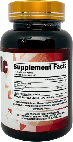 Vista 2 de Probiótico (Bacillus Coagulans 15 mil millones de UFC) 23 mg