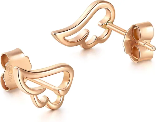 Vista 5 de Chow Sang Sang 92149E - Aretes de oro rosa de 18 quilates para mujer