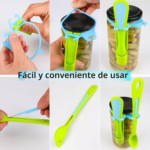 Vista 5 de Paquete de 2 cucharas de aceituna y tenedor de pepinillo, herramienta para recogedor para tarro, accesorio de cocina
