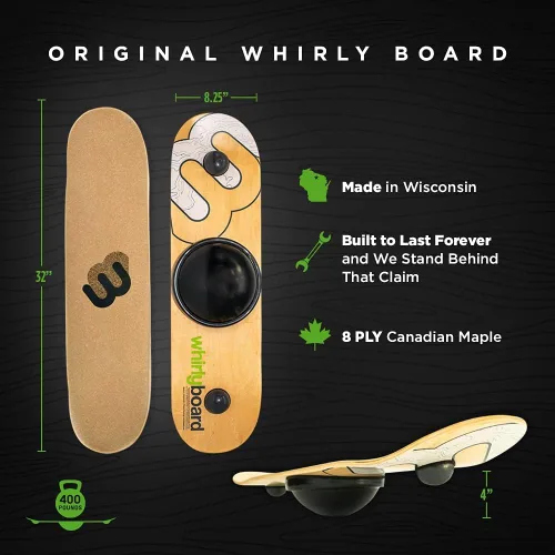 Vista 4 de Whirly Board Spinning Balance Board & Agility Training Equipment