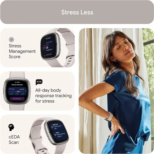 Vista 2 de Fitbit Sense 2 reloj inteligente avanzado de salud y fitness con herramientas para manejar el estrés y el sueño, aplicación ECG, SpO2, frecuencia