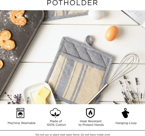 Vista 7 de DII Juego de agarraderas de algodón acolchado resistente al calor, diseñado con espacio para personalizar, permitiendo un diseño personalizado, 7 x