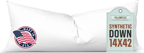 Vista 88 de Pillowflex Juego de 2 rellenos de almohada sintéticos de plumón alternativo para fundas (12 x 24 pulgadas)
