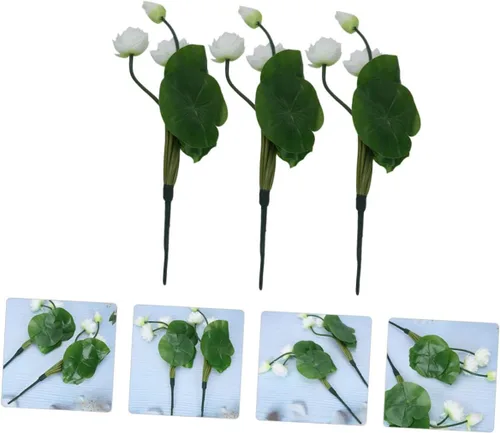 Vista 2 de DECHOUS 3 piezas de flores falsas de seda artificiales para decoración del hogar, ornamento falso de seda para el hogar