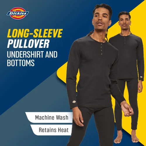 Vista 4 de Dickies Conjunto de ropa interior térmica Long Johns para hombre, 2 piezas de capa base para clima frío para hombre