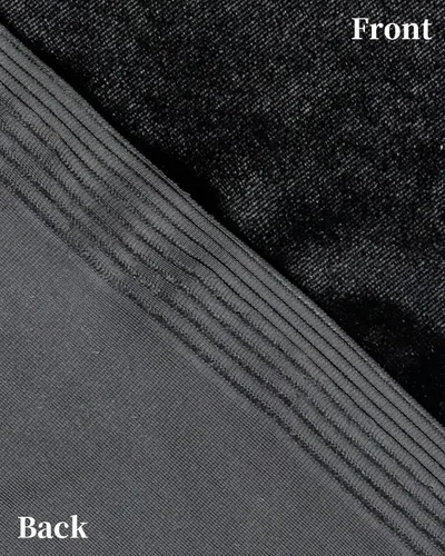 Vista 2 de HOTGODEN Tela de terciopelo elástico por The Yard: Negro 63" Ancho 1 yarda 95% poliéster 5% Spandex Tela de terciopelo para costura de bricolaje