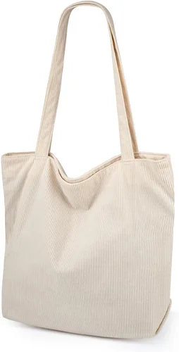 Vista 18 de Bolso de pana Iioscre para mujeres, bolsos hobo con cierre de cremallera, bolsos de hombro casuales de gran capacidad con bolsillos interiores