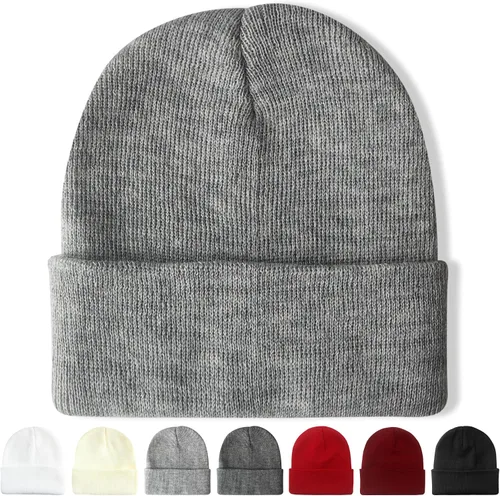 Vista 18 de NPQQUAN Beanie for Men Women Winter Hats for Mens Beanie Cuffed Knit Beanies Skull Cap