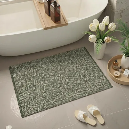 Vista 52 de LEEVAN Alfombra lavable para baño, alfombra tejida negra de 2 x 3 pies para entrada, alfombra de puerta delantera de algodón, alfombras pequeñas