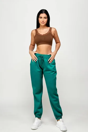 Vista 63 de IUUI Pantalones deportivos de cintura alta para mujer, con bolsillos, de algodón, holgados, atléticos
