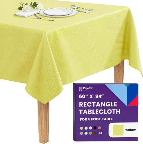 Vista 69 de Gee Di Moda - Mantel rectangular de 60 x 84 pulgadas – Mantel rectangular de poliéster lavable para mesa de 5 pies