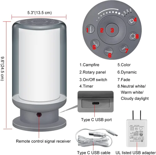 Vista 6 de Lámparas LED de mesa que cambian de color, lámpara de noche regulable con control remoto, lámpara de escritorio enchufable para dormitorio, sala