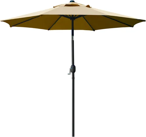Vista 16 de Sunnyglade Sombrilla de patio de 9 pies para exteriores con 8 varillas resistentes (beige)