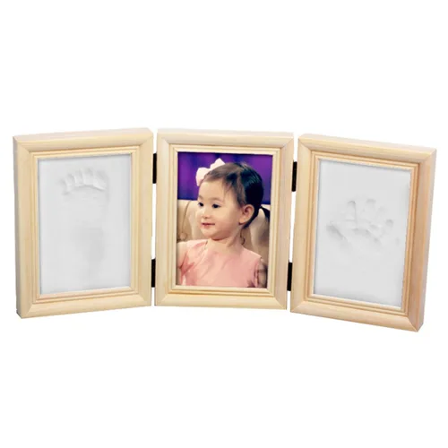 Vista 11 de Kit de huellas de manos para bebés y marco de fotos para niños o recién nacidos, caja de recuerdos para niños y niñas (marco de café clásico, blanco)