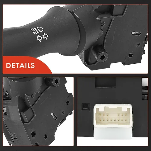 Vista 8 de Interruptor de señal de giro A-Premium, atenuador de faros, luz de estacionamiento, conjunto de palanca del interruptor de limpiaparabrisas