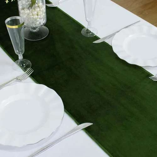 Vista 10 de Efavormart - Camino de mesa de terciopelo negro de alta calidad de 12 x 107 pulgadas para decoración de bodas y fiestas