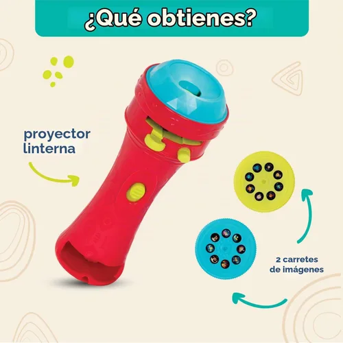 Vista 5 de B. toys Light Me to The Moon - Linterna con 2 carretes de imagen
