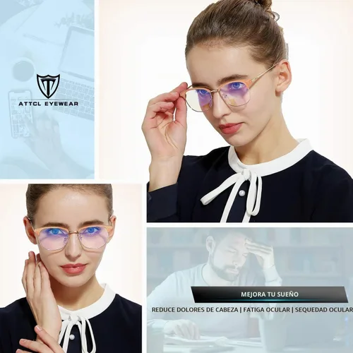 Vista 2 de ATTCL Gafas de bloqueo de luz azul unisex con marco anti rayos azules para juegos de computadora
