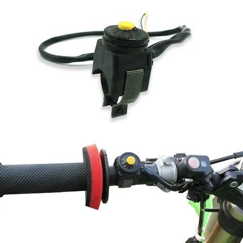Vista 5 de Manillar Motor Kill Switch Universal Motocicleta ATV UTV, Botón Rojo
