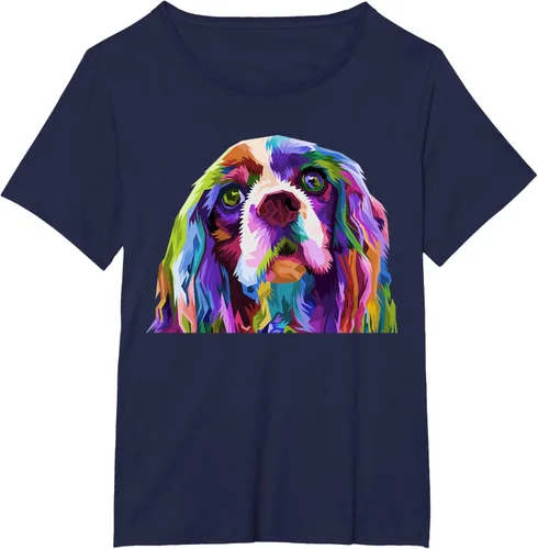 Vista 11 de Camiseta con diseño de Cocker Spaniel de arte pop para dueños de perros, Negro, S