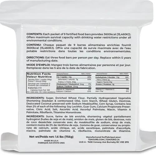 Vista 6 de 72 HRS Raciones de alimentos, raciones alimentarias de emergencia, raciones de emergencia 3600 calorías durante 72 horas, vida útil de 5 años