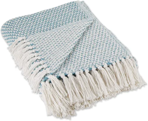 Vista 20 de DII - Manta rústica de algodón con flecos para silla, sofá, picnic, camping, playa, uso diario