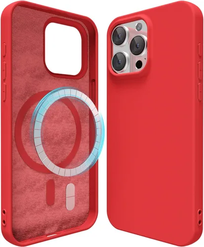Vista 123 de oakxco Funda de silicona para iPhone 12 Pro Max, magnética, compatible con carga inalámbrica Magsafe, cubierta protectora de goma suave y delgada