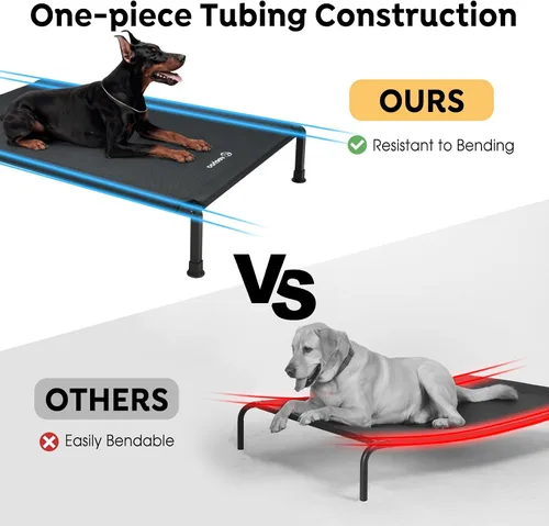 Vista 3 de Veehoo Cama elevada resistente para perros, cama elevada con malla Teslin lavable, pies antideslizantes, cuna de enfriamiento, uso en interiores