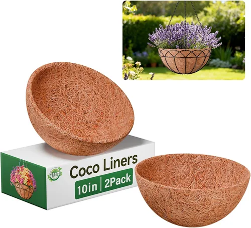 Vista 22 de Halatool Paquete de 2 revestimientos de coco de 12 pulgadas para cestas