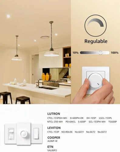 Vista 3 de Lepro - Bombillas LED regulables de 60 W equivalentes, 9.5 W, 800 lm, luz blanca cálida suave de 2700 K, base media estándar A19 E26, certificadas
