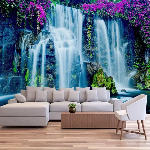 Vista 12 de FENDROM Tapiz de hojas de loto de naturaleza, tapiz de plantas, paisaje natural verde, para colgar en la pared, arte de pared 3D para dormitorio