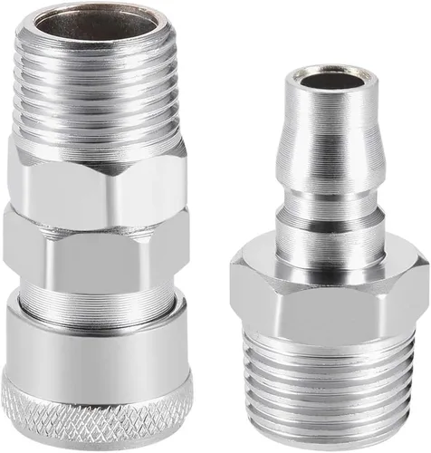 Vista 2 de uxcell Herramienta de aire lavadora a presión macho acoplador de alto flujo enchufe G1/2 conexión rápida conjunto
