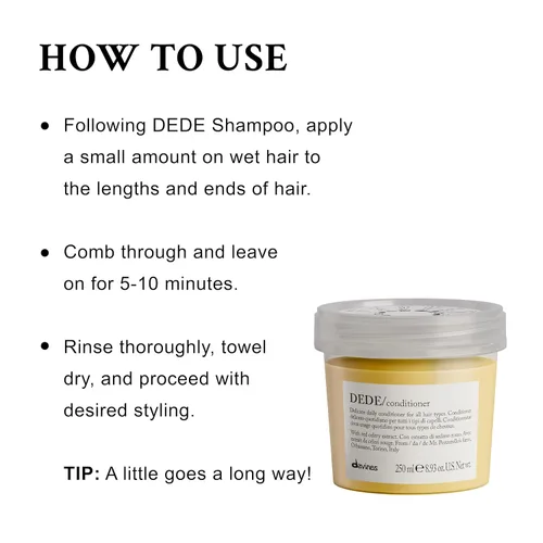 Vista 17 de Davines DEDE/Conditioner, Daily Lightweight Detangling Formula for Fine & Medium Hair - Gentle Mineral-Rich Moisturizing Treatment with Red Celery