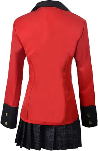 Vista 2 de Tinyones Disfraz de mujer de uniforme escolar, trajes de cosplay de anime (rojo, talla S), Rojo